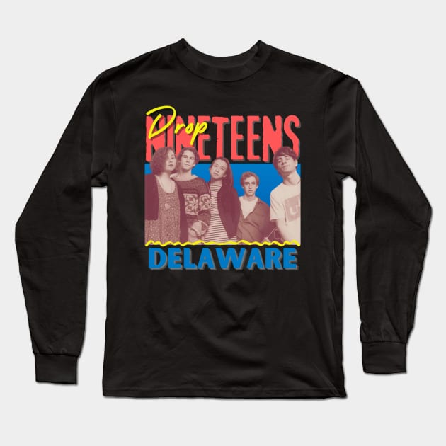 Drop Nineteens Vintage 1990 // Delaware Original Fan Design Artwork Long Sleeve T-Shirt by A Design for Life